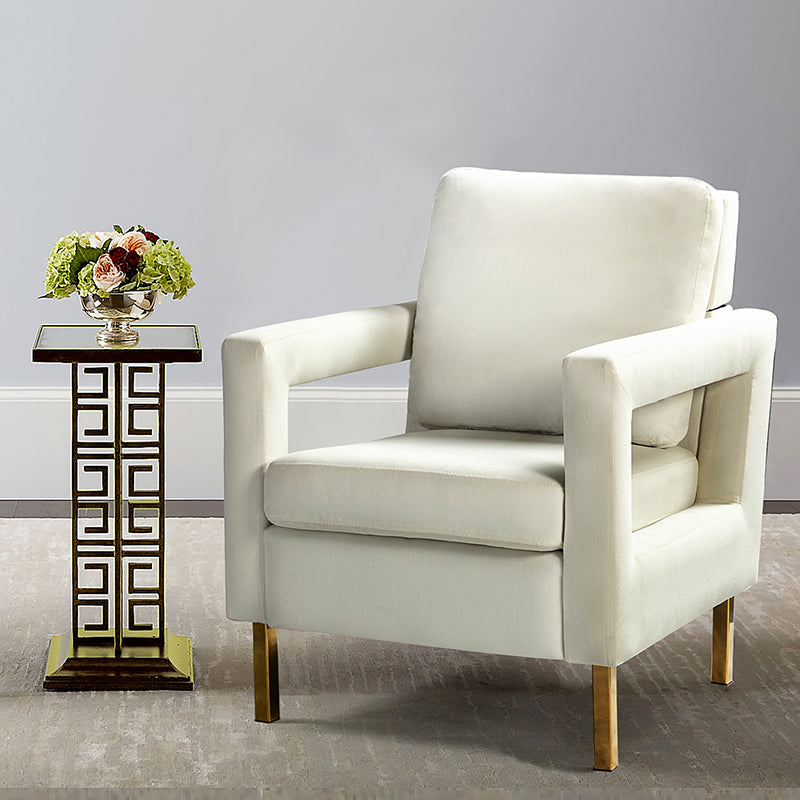 White best sale velvet armchair