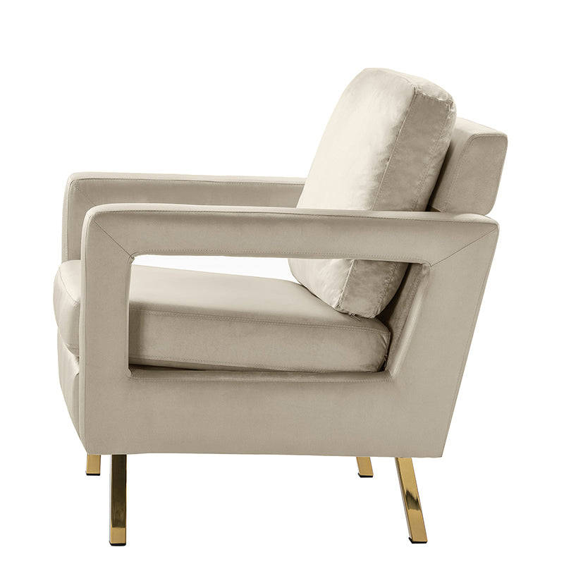 Tan discount velvet armchair