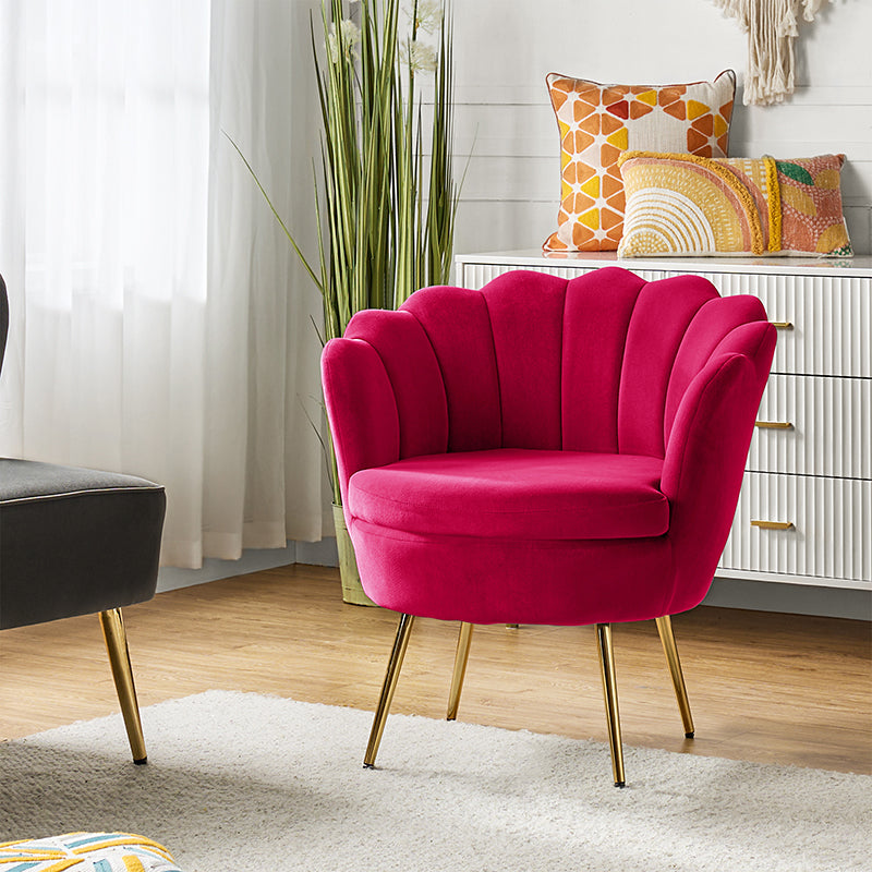 Pink velvet 2024 scallop chair