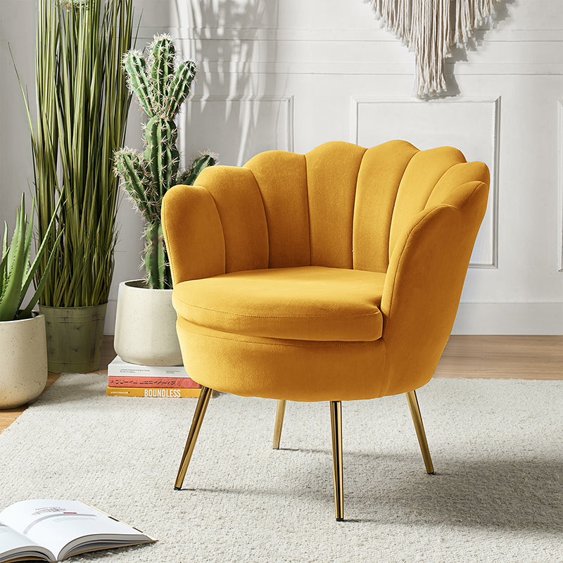 Yellow on sale scallop chair