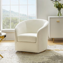 Emanuela Velvet Swivel Barrel Armchair