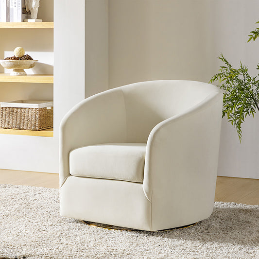 Emanuela Velvet Swivel Barrel Armchair