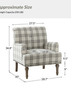 Tamsin Plaid Armchair with Nailhead Trim