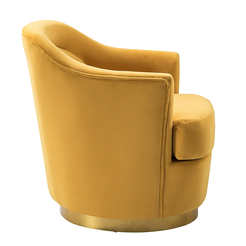 Yellow barrel outlet chair with ottoman