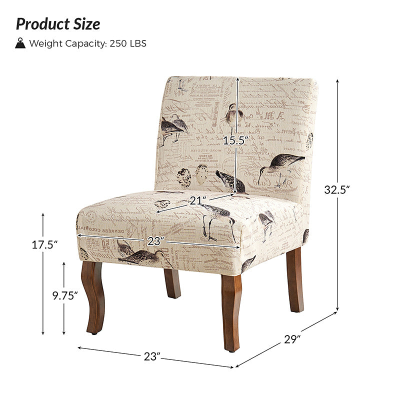 Heinrich Andreas Armless Accent Chair