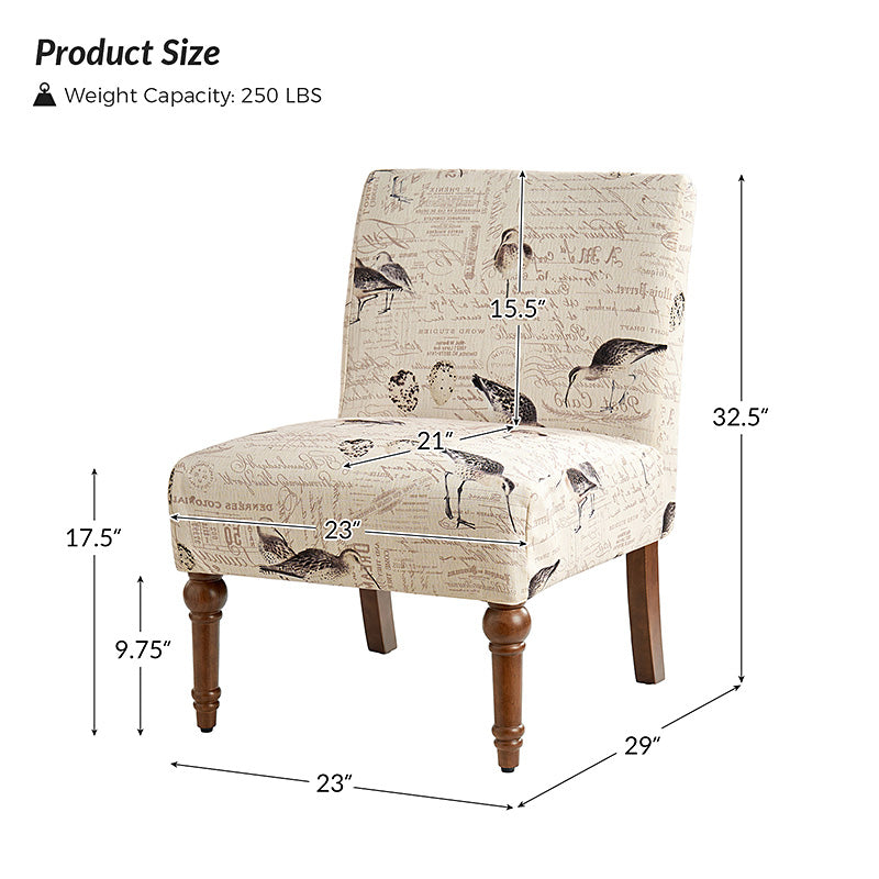 Heinrich Andreas Armless Accent Chair