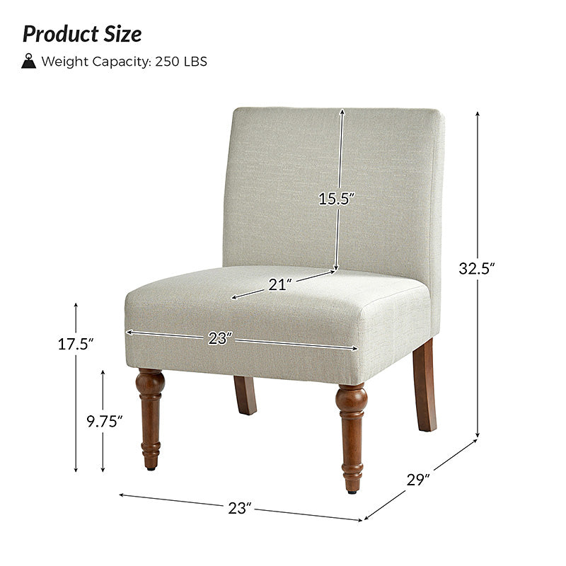 Heinrich Andreas Armless Accent Chair