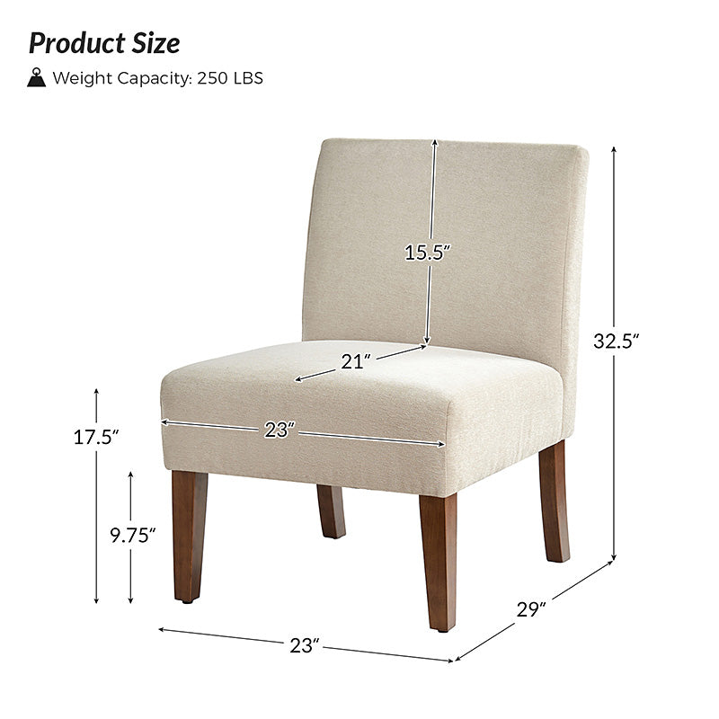 Heinrich Andreas Armless Accent Chair