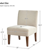 Heinrich Andreas Armless Accent Chair