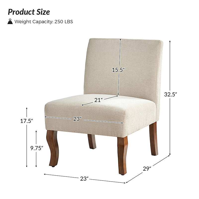 Heinrich Andreas Armless Accent Chair