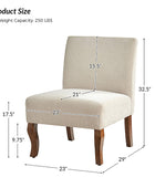 Heinrich Andreas Armless Accent Chair