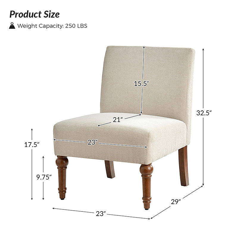 Heinrich Andreas Armless Accent Chair