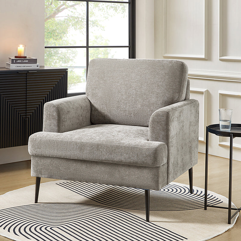 Geoffrey Modern Armchair with Detachable Back Cushion