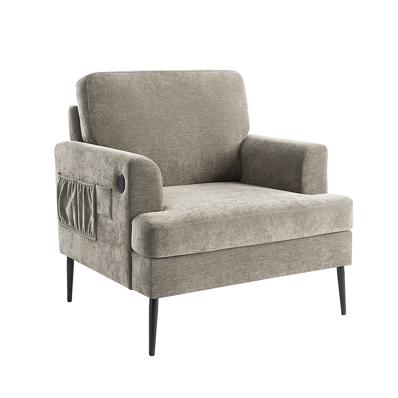 Geoffrey Modern Armchair with Detachable Back Cushion