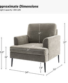 Geoffrey Modern Armchair with Detachable Back Cushion