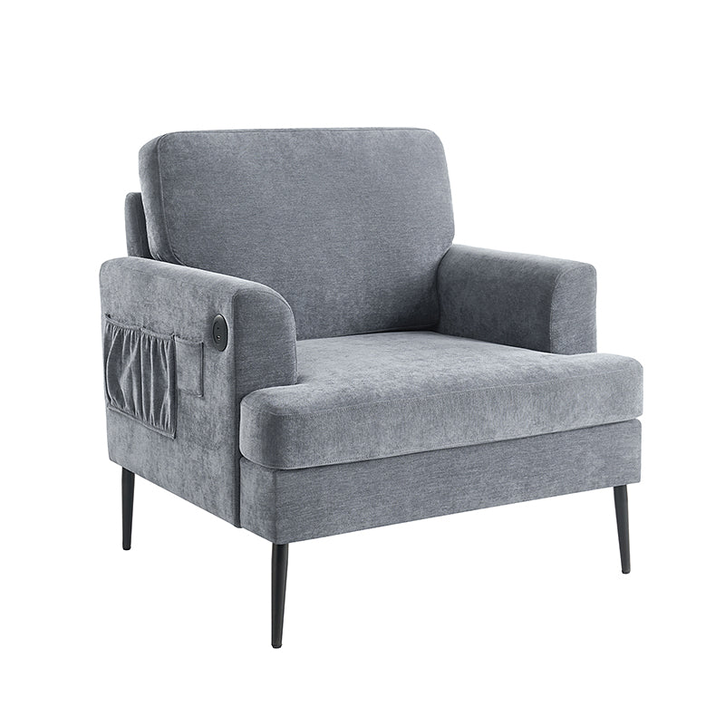 Geoffrey Modern Armchair with Detachable Back Cushion