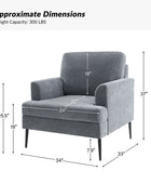 Geoffrey Modern Armchair with Detachable Back Cushion