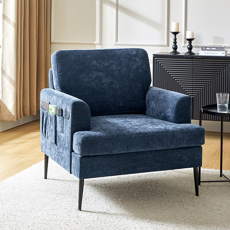 Geoffrey Modern Armchair with Detachable Back Cushion