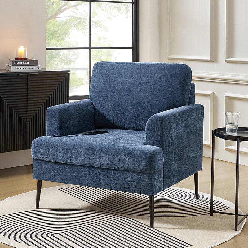 Geoffrey Modern Armchair with Detachable Back Cushion