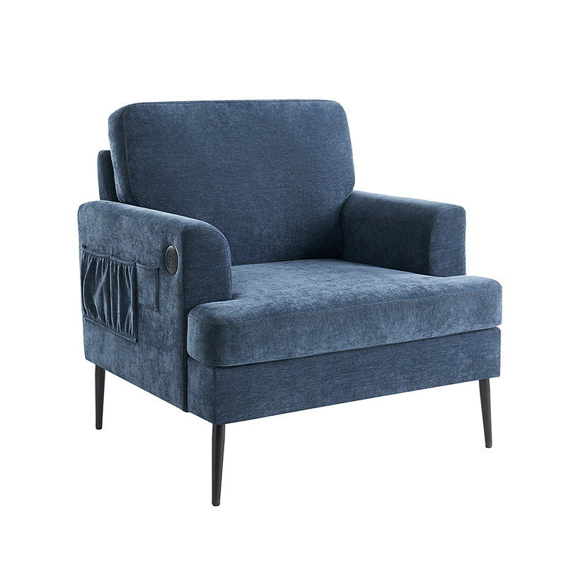 Geoffrey Modern Armchair with Detachable Back Cushion