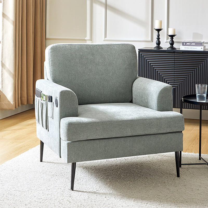 Geoffrey Modern Armchair with Detachable Back Cushion