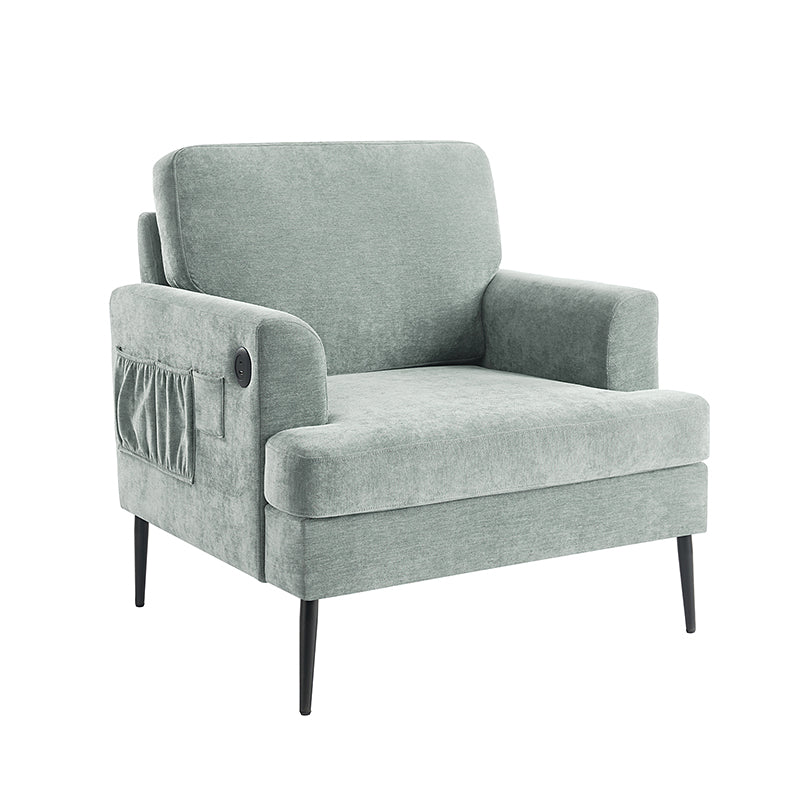 Geoffrey Modern Armchair with Detachable Back Cushion