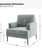 Geoffrey Modern Armchair with Detachable Back Cushion