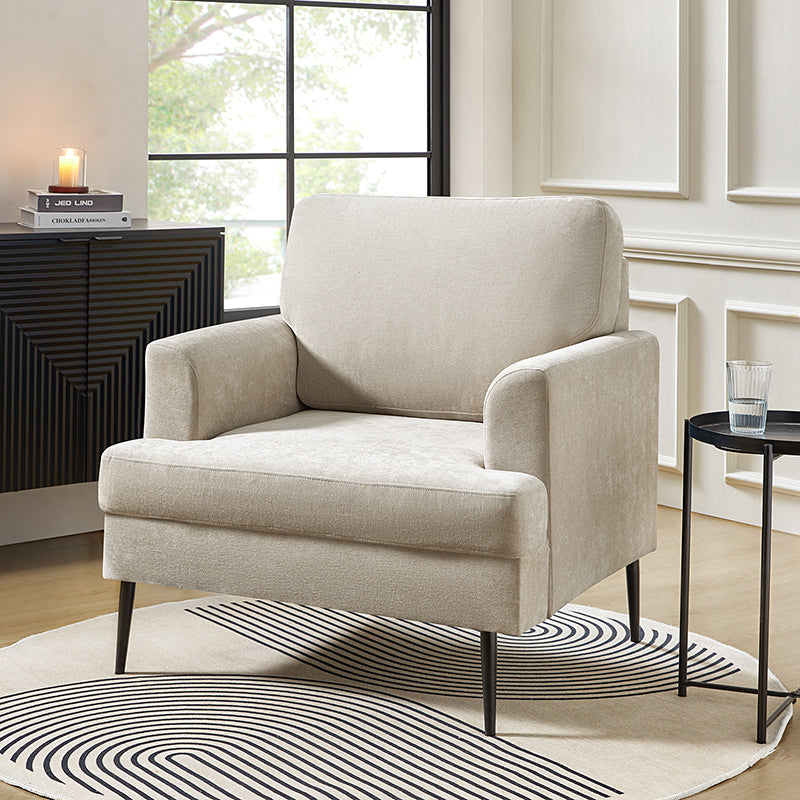 Geoffrey Modern Armchair with Detachable Back Cushion