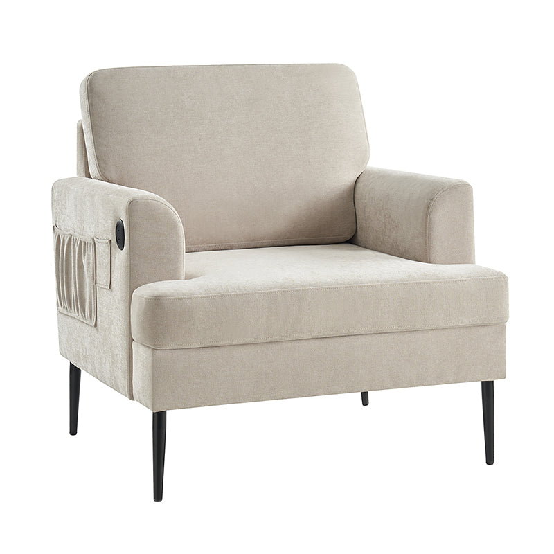 Geoffrey Modern Armchair with Detachable Back Cushion