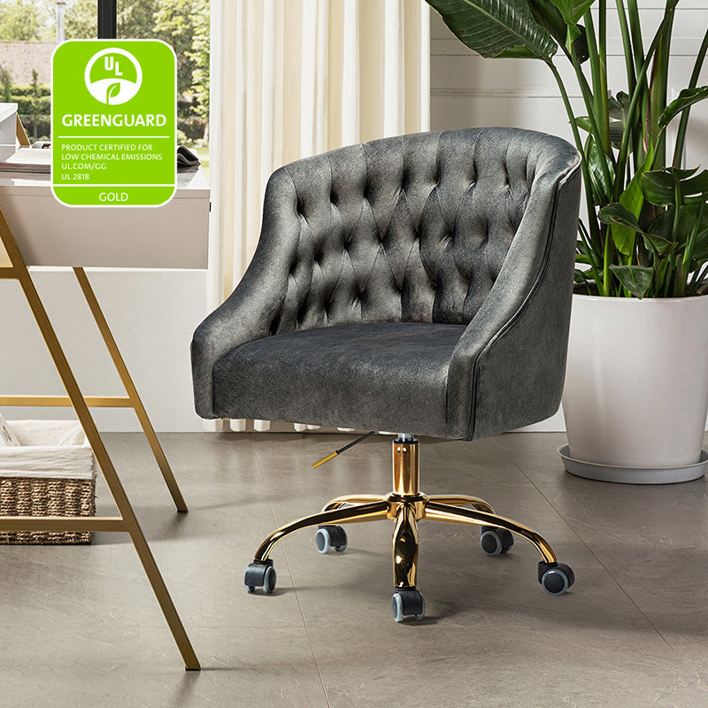 Penelope Velvet Tufted Office Chair