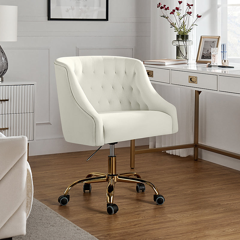 Tufted white best sale office chair