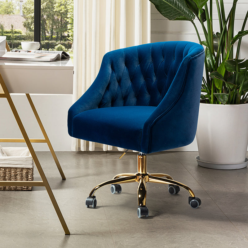 Velvet blue desk discount chair