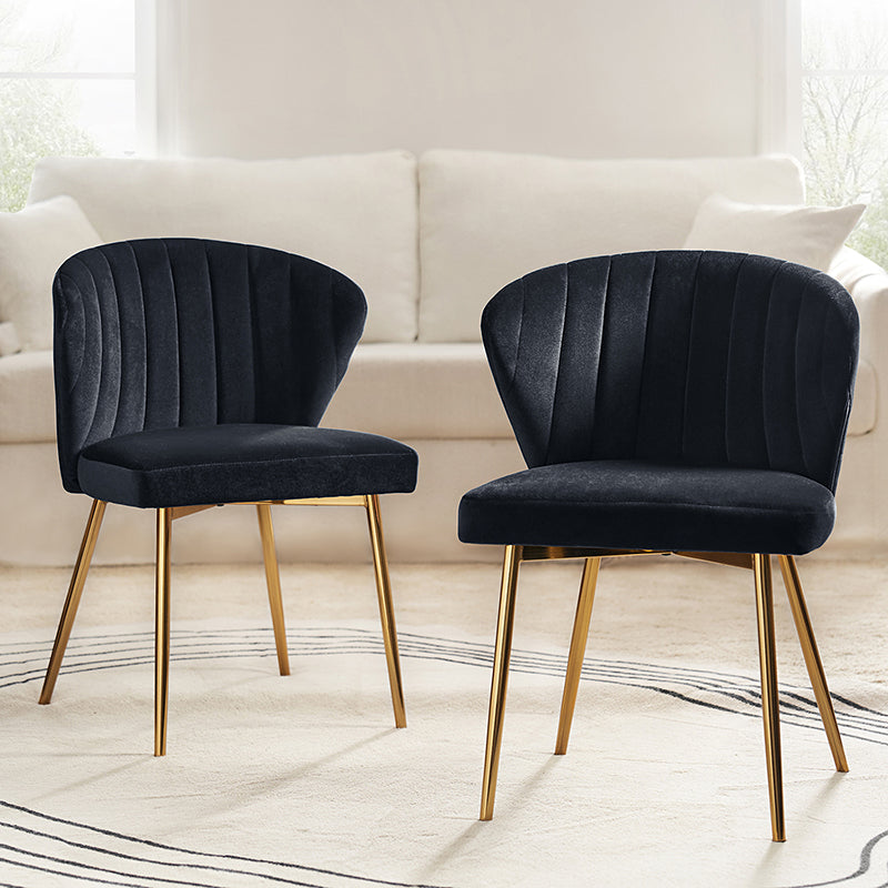 Velvet chairs best sale with gold legs