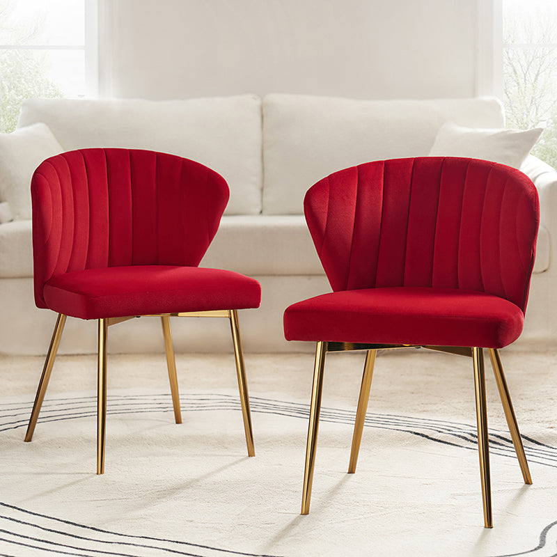 Red velvet dining online chair