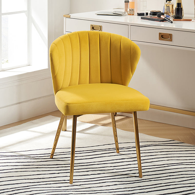 Yellow best sale velour chair