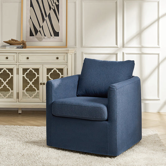 Asser Swivel Chair with Removable Slipcover and Reversible Cushions