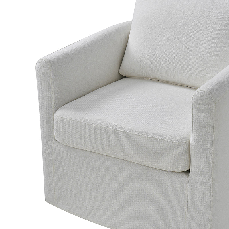 Hulala Home Asser Swivel Chair with Removable Slipcover and Reversible Cushions White