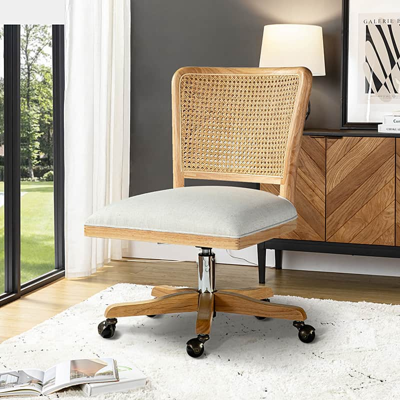 Blanca Cane Task Vanity Table Chair