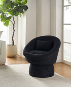 Meg Modern Lamb Wool Swivel Barrel Chair