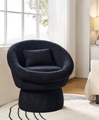 Meg Modern Lamb Wool Swivel Barrel Chair