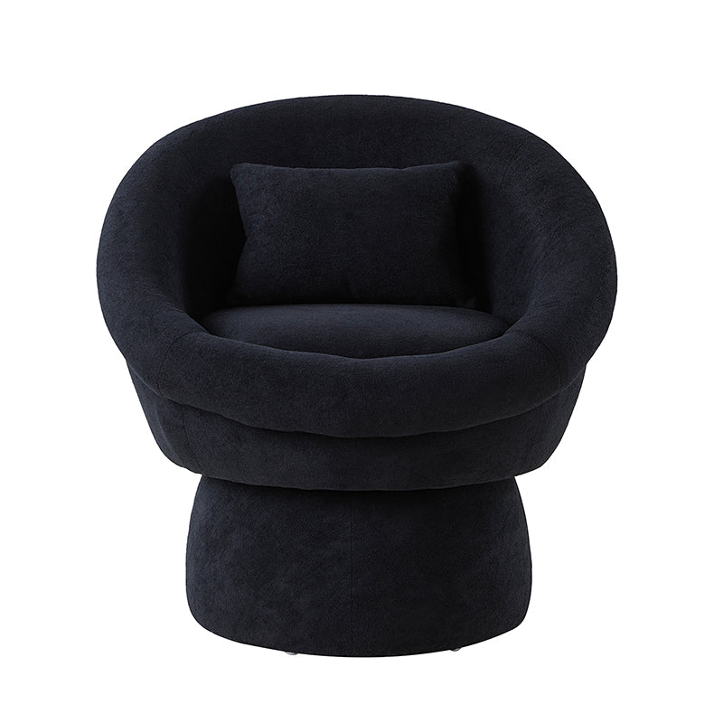 Meg Modern Lamb Wool Swivel Barrel Chair