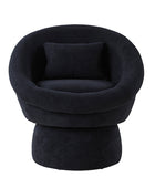 Meg Modern Lamb Wool Swivel Barrel Chair