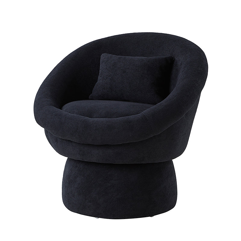 Meg Modern Lamb Wool Swivel Barrel Chair