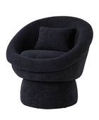 Meg Modern Lamb Wool Swivel Barrel Chair