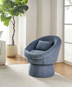 Meg Modern Lamb Wool Swivel Barrel Chair