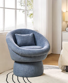 Meg Modern Lamb Wool Swivel Barrel Chair