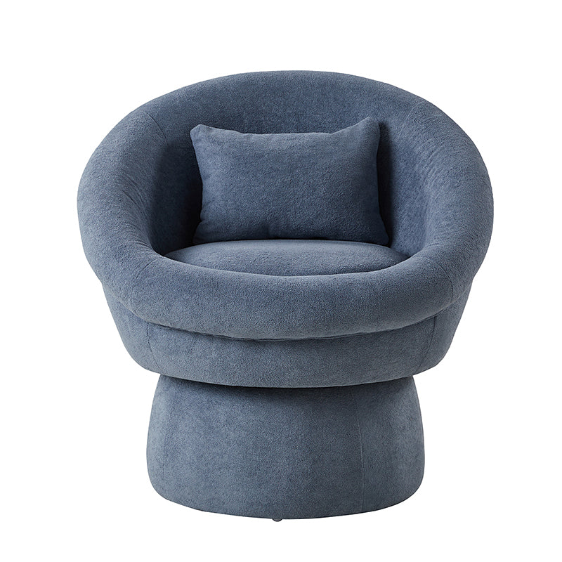 Meg Modern Lamb Wool Swivel Barrel Chair