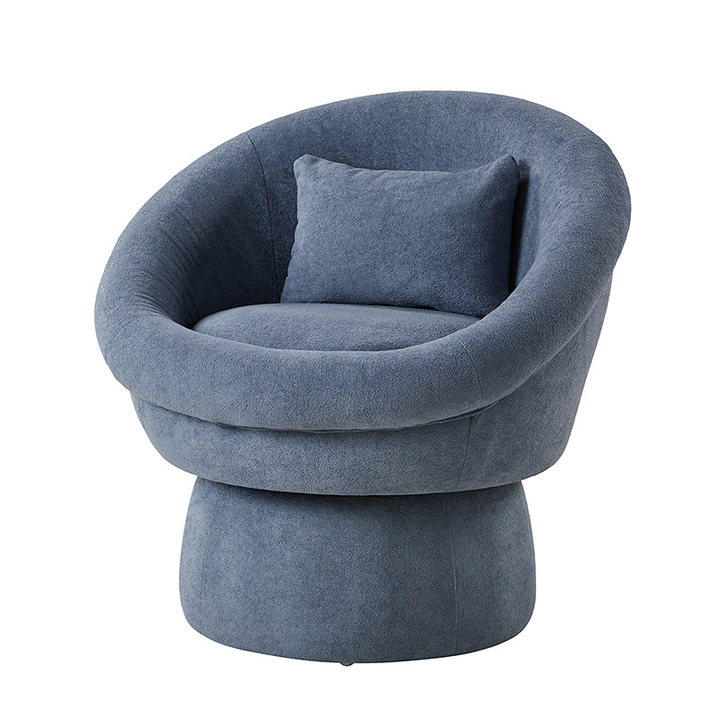 Meg Modern Lamb Wool Swivel Barrel Chair