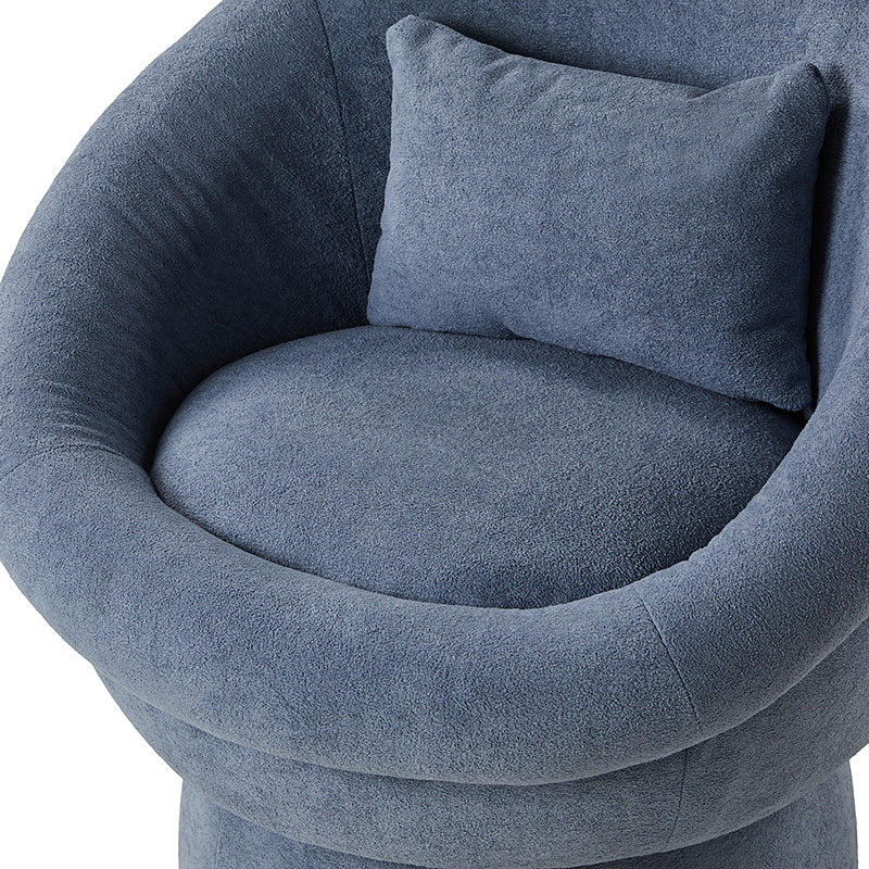 Meg Modern Lamb Wool Swivel Barrel Chair