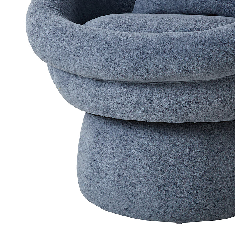 Meg Modern Lamb Wool Swivel Barrel Chair